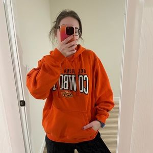 Vintage Oklahoma State Cowboys Orange Hoodie Sweatshirt